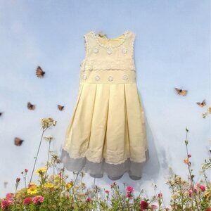 Toddler Girl Yellow Daisy Summer Dress Sz 5 EUC Easter Fancy Wedding Princess